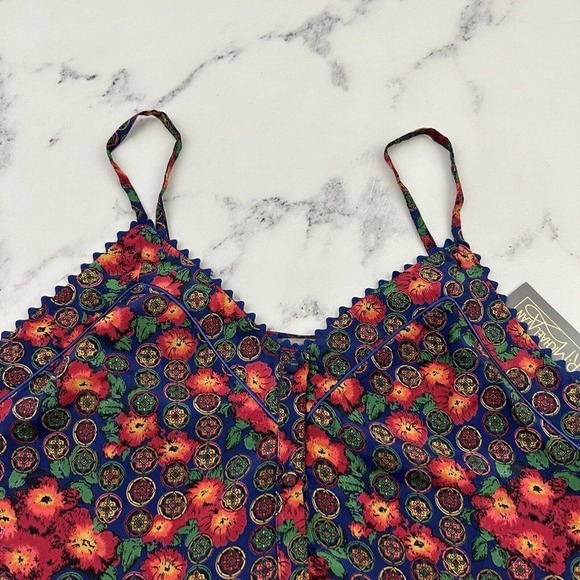 R Michael Alan Womens Vintage 3 Piece Pajama Set Size M NOS Red Blue Robe Pjs - Picture 8 of 16